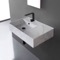 Marble Design Ceramic Wall Mounted or Vessel Sink With Counter Space